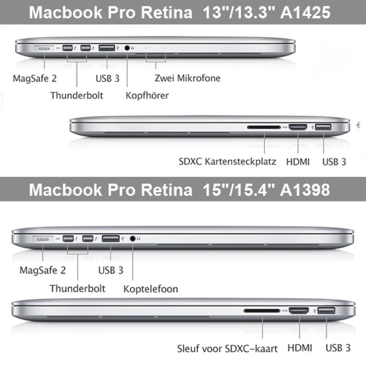 เคสคริสตัลแข็งป้องกันสำหรับ Macbook Pro Retina 15.4 นิ้ว