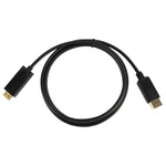 สาย DisplayPort ตัวผู้ เป็น HDMI ตัวผู้, ความยาวสาย: 1.8 ม., DP เป็น HDMI ตัวผู้ สีดำ