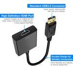 สายอะแดปเตอร์ DisplayPort ตัวผู้ไป HDMI ตัวเมีย ความยาว 20 ซม., DP ตัวผู้ไป HDMI ตัวเมีย