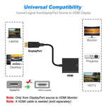 สายอะแดปเตอร์ DisplayPort ตัวผู้ไป HDMI ตัวเมีย ความยาว 20 ซม., DP ตัวผู้ไป HDMI ตัวเมีย