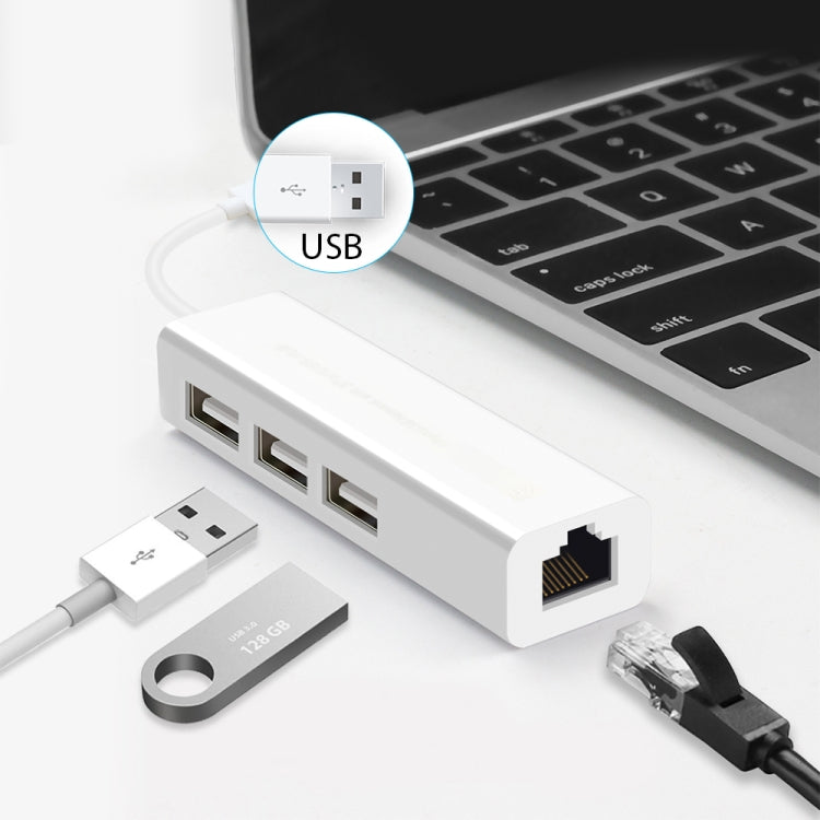 อะแดปเตอร์เครือข่ายอีเธอร์เน็ต USB 2.0 พร้อม HUB USB 3 พอร์ต, USB