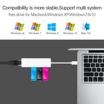 อะแดปเตอร์เครือข่ายอีเธอร์เน็ต USB 2.0 พร้อม HUB USB 3 พอร์ต, USB