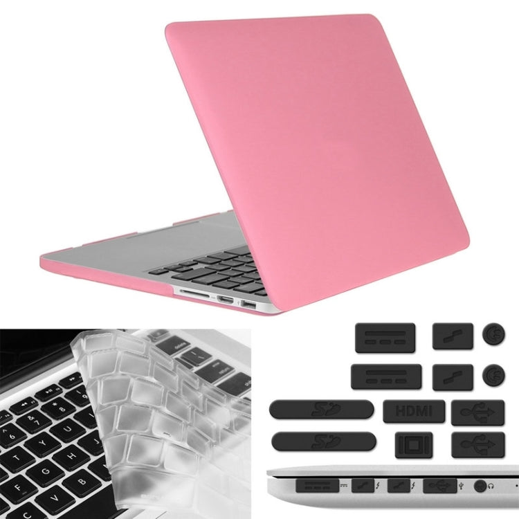 ENKAY สำหรับ Macbook Pro Retina ขนาด 15.4 นิ้ว (รุ่น US) / A1398 เคสแข็งแบบฝ้าพร้อมที่ป้องกันคีย์บอร์ดและปลั๊กกันฝุ่นพอร์ต 3 in 1