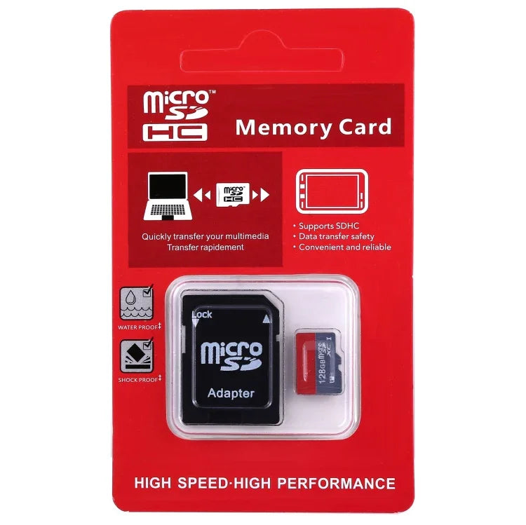 การ์ดหน่วยความจำ TF/Micro SDHC UHS-1(U1) ความเร็วสูง Class 10 128GB, เขียน: 15mb/s, อ่าน: 30mb/s (ความจุจริง 100%), 128GB