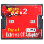 อะแดปเตอร์การ์ดหน่วยความจำ Micro SD เป็น CF Compact Flash แบบ 2 ช่อง, 2 ช่อง