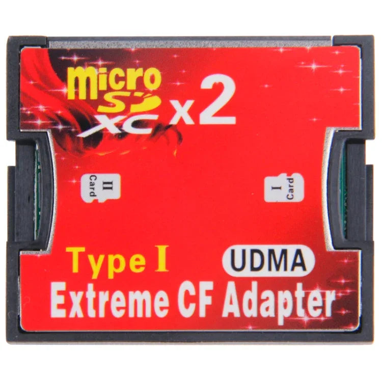 อะแดปเตอร์การ์ดหน่วยความจำ Micro SD เป็น CF Compact Flash แบบ 2 ช่อง, 2 ช่อง