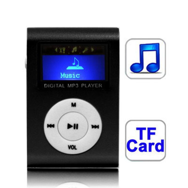 เครื่องเล่น MP3 ช่องใส่การ์ด TF / Micro SD พร้อมหน้าจอ LCD, คลิปโลหะ, พร้อมหน้าจอ LCD