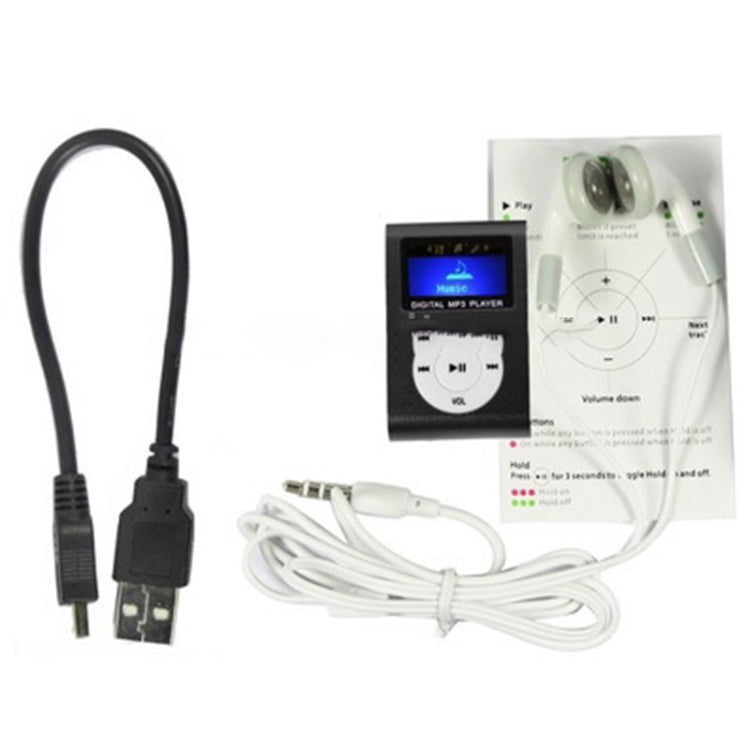 เครื่องเล่น MP3 ช่องใส่การ์ด TF / Micro SD พร้อมหน้าจอ LCD, คลิปโลหะ, พร้อมหน้าจอ LCD