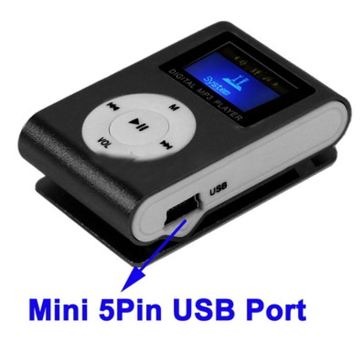 เครื่องเล่น MP3 ช่องใส่การ์ด TF / Micro SD พร้อมหน้าจอ LCD, คลิปโลหะ, พร้อมหน้าจอ LCD