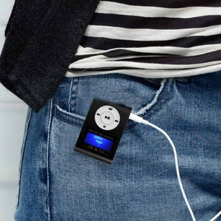 เครื่องเล่น MP3 ช่องใส่การ์ด TF / Micro SD พร้อมหน้าจอ LCD, คลิปโลหะ, พร้อมหน้าจอ LCD
