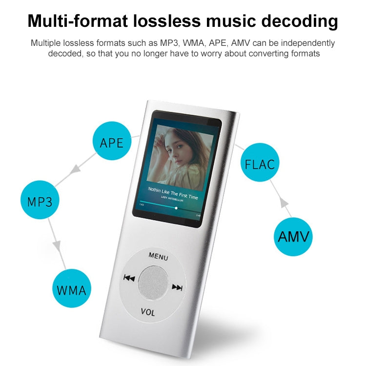 เครื่องเล่น MP4 หน้าจอ TFT 1.8 นิ้ว พร้อมช่องใส่การ์ด TF รองรับการบันทึก วิทยุ FM หนังสืออิเล็กทรอนิกส์ และปฏิทิน, เครื่องเล่น MP4