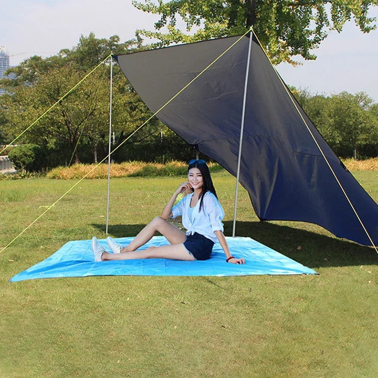 ผ้ากันน้ำ Oxford 420D สำหรับเต็นท์ปิกนิกชายหาด ขนาด: 215x215 ซม. สีเขียวทหาร, สีเทา, สีน้ำเงิน, สีส้ม