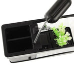ตู้ปลาขนาดเล็กตั้งโต๊ะ USB พร้อมน้ำไหลและไฟ LED 6 ดวง จอแสดงผลนาฬิกา LCD พร้อมปฏิทิน เวลา และนาฬิกาปลุก (บรรจุน้ำได้ 1.5 ควอร์ต)