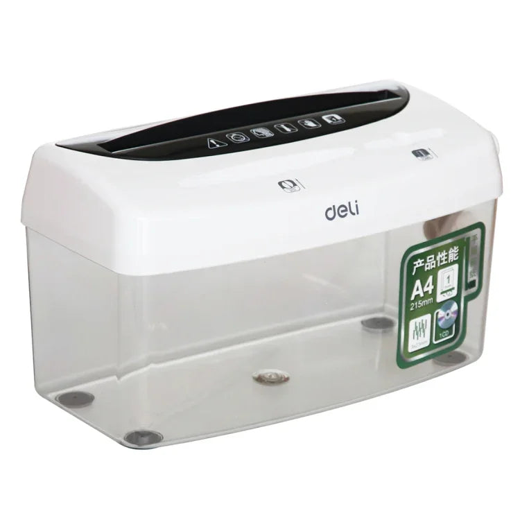Deli Office Series Hand-cranked A4 / CD / Card Desktop Paper Shredder, Waste-bin Volume: 4L (No. 9935), No. 9935