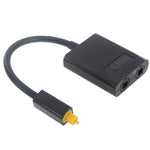 อะแดปเตอร์สายแยกสัญญาณเสียงไฟเบอร์ออปติก Toslink ดิจิทัล EMK 1 ต่อ 2 สำหรับเครื่องเล่น DVD, 1 ต่อ 2