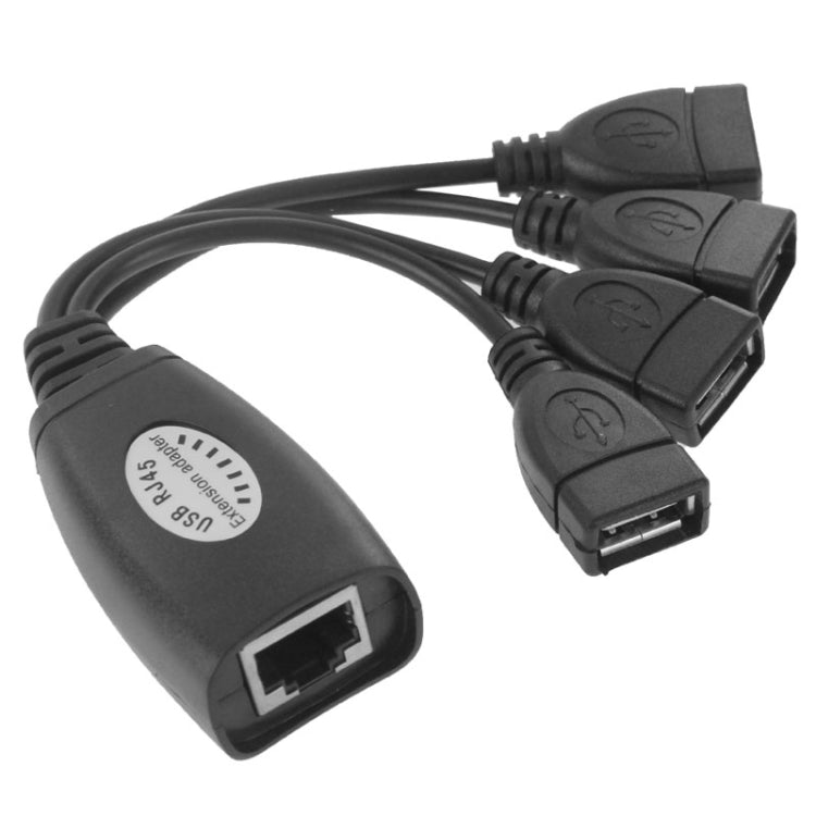 สายขยายอีเทอร์เน็ต USB 2.0 CAT5 / CAT5E / CAT6 RJ45 เป็น USB 4 พอร์ต สำหรับ LAN, อะแดปเตอร์รีพีตเตอร์