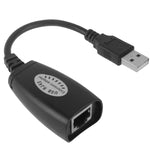 สายขยายอีเทอร์เน็ต USB 2.0 CAT5 / CAT5E / CAT6 RJ45 เป็น USB 4 พอร์ต สำหรับ LAN, อะแดปเตอร์รีพีตเตอร์