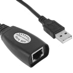 สายขยายอีเทอร์เน็ต USB 2.0 CAT5 / CAT5E / CAT6 RJ45 เป็น USB 4 พอร์ต สำหรับ LAN, อะแดปเตอร์รีพีตเตอร์