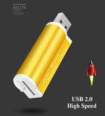 เครื่องอ่านการ์ดหน่วยความจำ 2 ชิ้น แบบมัลติออลอินวัน USB 2.0 รองรับ Micro SD SDHC TF M2 MMC MS PRO DUO