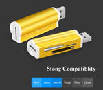 เครื่องอ่านการ์ดหน่วยความจำ 2 ชิ้น แบบมัลติออลอินวัน USB 2.0 รองรับ Micro SD SDHC TF M2 MMC MS PRO DUO