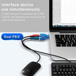 อะแดปเตอร์ USB ตัวผู้เป็น PS/2 ตัวเมีย สำหรับเมาส์ / คีย์บอร์ด USB ตัวผู้เป็น 2 PS/2 ตัวเมีย