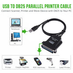 สายอะแดปเตอร์ USB เป็น Parallel 1284 36 พิน ความยาวสาย 1m USB 2.0 เป็น IEEE1284 (สีดำ)