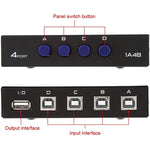 FENGJIE FJ-IA4B-C กล่องสวิตช์แชร์กดปุ่ม USB 2.0 ความเร็วสูง 4 พอร์ต สำหรับคอมพิวเตอร์ PC สแกนเนอร์ เครื่องพิมพ์ FENGJIE FJ-IA4B-C