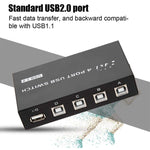 FENGJIE FJ-IA4B-C กล่องสวิตช์แชร์กดปุ่ม USB 2.0 ความเร็วสูง 4 พอร์ต สำหรับคอมพิวเตอร์ PC สแกนเนอร์ เครื่องพิมพ์ FENGJIE FJ-IA4B-C