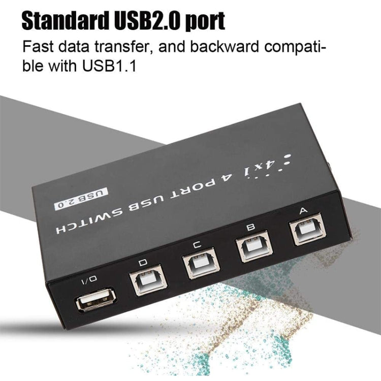 FENGJIE FJ-IA4B-C กล่องสวิตช์แชร์กดปุ่ม USB 2.0 ความเร็วสูง 4 พอร์ต สำหรับคอมพิวเตอร์ PC สแกนเนอร์ เครื่องพิมพ์ FENGJIE FJ-IA4B-C