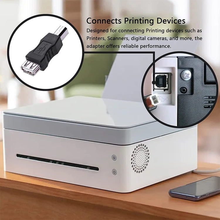 อะแดปเตอร์ USB 2.0 A ตัวเมียเป็น B ตัวผู้ ตัวแปลง AF เป็น BM สำหรับเครื่องพิมพ์