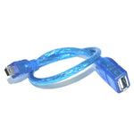 สายอะแดปเตอร์ Mini USB 5 พิน ถึง USB 2.0 AF OTG, ความยาว: 22 ซม. (สีน้ำเงิน), 22 ซม.