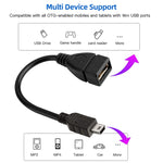สายอะแดปเตอร์ Mini USB 5 พิน ถึง USB 2.0 AF OTG, Mini USB, 12 ซม. (สีดำ)