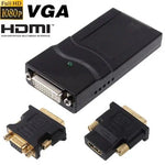 อะแดปเตอร์ USB 2.0 เป็น DVI / VGA / HDMI Display รองรับ Full HD 1080P ขยายได้สูงสุด 6 หน้าจอ ความละเอียด USB 2.0: 1920*1080