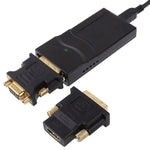 อะแดปเตอร์ USB 2.0 เป็น DVI / VGA / HDMI Display รองรับ Full HD 1080P ขยายได้สูงสุด 6 หน้าจอ ความละเอียด USB 2.0: 1920*1080