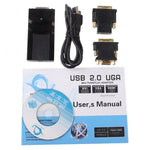 อะแดปเตอร์ USB 2.0 เป็น DVI / VGA / HDMI Display รองรับ Full HD 1080P ขยายได้สูงสุด 6 หน้าจอ ความละเอียด USB 2.0: 1920*1080