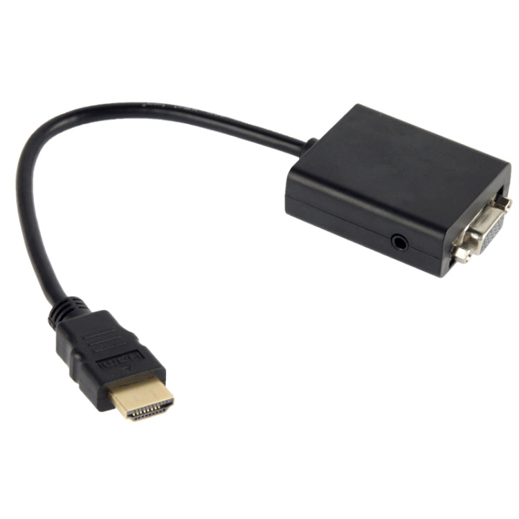 สายแปลงวิดีโอ HDMI เป็น VGA พร้อมช่องเสียง 3.5 มม. ความยาว 26 ซม., รองรับ Full HD 1080P