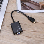 สายแปลงวิดีโอ HDMI เป็น VGA พร้อมช่องเสียง 3.5 มม. ความยาว 26 ซม., รองรับ Full HD 1080P