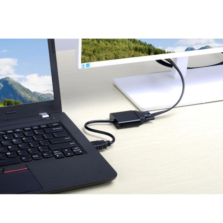 สายแปลงวิดีโอ HDMI เป็น VGA พร้อมช่องเสียง 3.5 มม. ความยาว 26 ซม., รองรับ Full HD 1080P