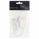 สาย HDMI เป็น VGA พร้อมช่องเสียง Full HD 1080P ความยาว 24 ซม. สำหรับคอมพิวเตอร์ / DVD / กล่องเซ็ตท็อปดิจิทัล / แล็ปท็อป / โทรศัพท์มือถือ / เครื่องเล่นมีเดีย, ความยาว: 24 ซม. (สีขาว)