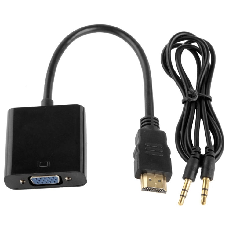 สาย HDMI เป็น VGA พร้อมช่องเสียง Full HD 1080P ความยาว 24 ซม. สำหรับคอมพิวเตอร์ / DVD / กล่องเซ็ตท็อปดิจิทัล / แล็ปท็อป / โทรศัพท์มือถือ / เครื่องเล่นมีเดีย, ความยาว: 24 ซม. (สีขาว)