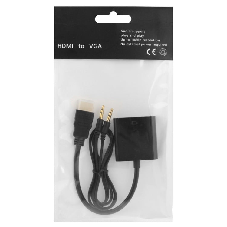 สาย HDMI เป็น VGA พร้อมช่องเสียง Full HD 1080P ความยาว 24 ซม. สำหรับคอมพิวเตอร์ / DVD / กล่องเซ็ตท็อปดิจิทัล / แล็ปท็อป / โทรศัพท์มือถือ / เครื่องเล่นมีเดีย, ความยาว: 24 ซม. (สีขาว)