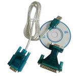 สาย USB ถึง RS232 9 พิน ตัวผู้ และอะแดปเตอร์ RS232 9 พิน ตัวเมีย ถึง RS232 25 พิน ตัวผู้ พร้อมชิปเดี่ยว, USB ถึง RS232 พร้อมชิปเดี่ยว