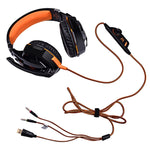 EACH หูฟังเกมมิ่งสเตอริโอครอบหู G2000 พร้อมไมโครโฟนและไฟ LED สำหรับคอมพิวเตอร์, ความยาวสาย: 2.2m