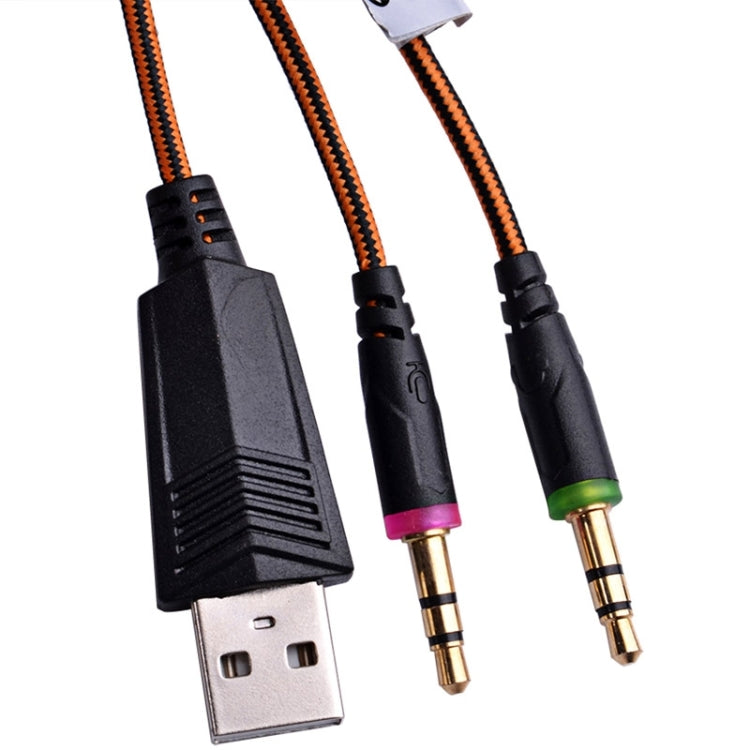 EACH หูฟังเกมมิ่งสเตอริโอครอบหู G2000 พร้อมไมโครโฟนและไฟ LED สำหรับคอมพิวเตอร์, ความยาวสาย: 2.2m