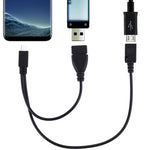 สาย OTG Y Splitter USB 2.0 Micro-B ตัวผู้เป็น USB 2.0 Micro-B ตัวเมียและ USB 2.0 ตัวเมีย, ความยาว: 19 / 30 ซม.