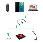 สาย OTG Y Splitter USB 2.0 Micro-B ตัวผู้เป็น USB 2.0 Micro-B ตัวเมียและ USB 2.0 ตัวเมีย, ความยาว: 19 / 30 ซม.