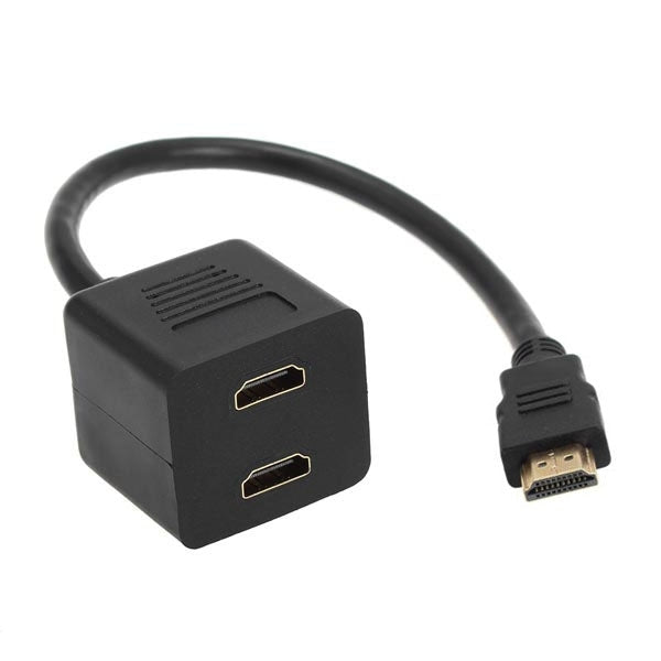 อะแดปเตอร์ HDMI แบบแยก 1 เป็น 2 ความยาว 30 ซม. ชุบทอง