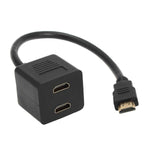 อะแดปเตอร์ HDMI แบบแยก 1 เป็น 2 ความยาว 30 ซม. ชุบทอง