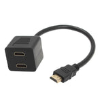 อะแดปเตอร์ HDMI แบบแยก 1 เป็น 2 ความยาว 30 ซม. ชุบทอง