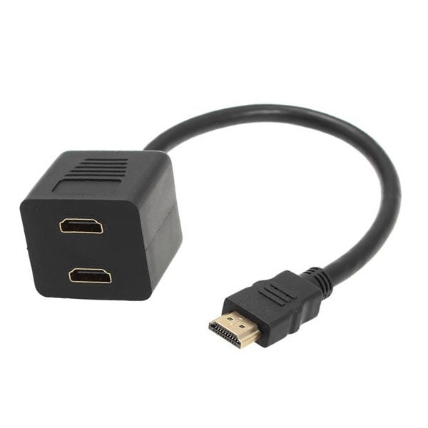 อะแดปเตอร์ HDMI แบบแยก 1 เป็น 2 ความยาว 30 ซม. ชุบทอง